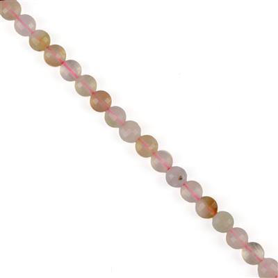 65cts Sakura Agate Faceted Coins, Approx 6mm, 38cm Strand