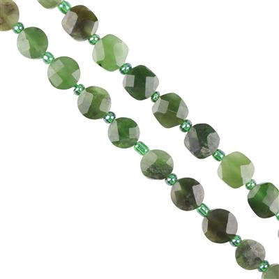 Nephrite Jade Faceted Square & Coin Bundle