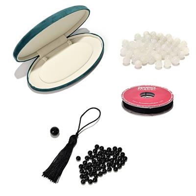 200cts Yin & Yang Type A White & Black Jadeite Mala Project With Downloadable Instructions By Suzie Menham