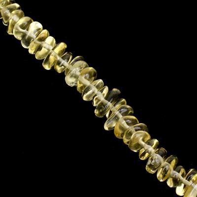 240cts Lemon Quartz Flat Nuggets Approx 8x12mm, 38cm Strand