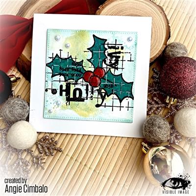 Visible Image Inked Holly Stamp