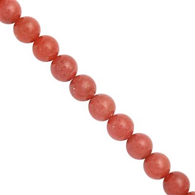 80cts Thulite Smooth Round Approx 8mm 15cm Strand