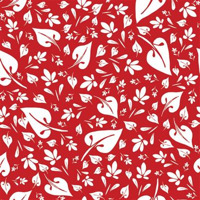 Sanntangle Tangly Leaves Deep Red Fabric 0.5m