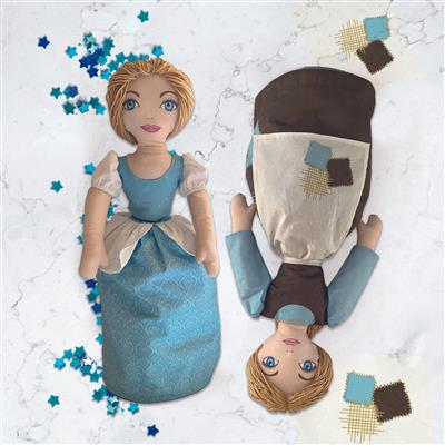 Amber Makes Topsy Turvy Doll Kit: Panel & Instructions - Cinderella