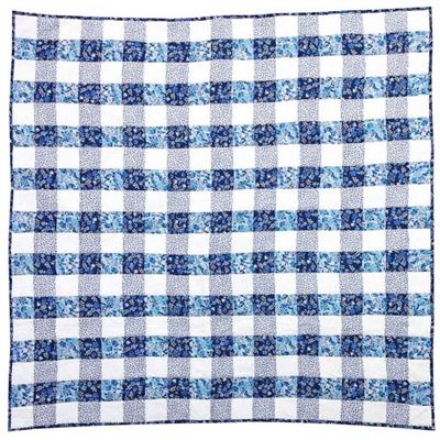 Alice Caroline Liberty Blue Gingham Patchwork Quilt Kit
