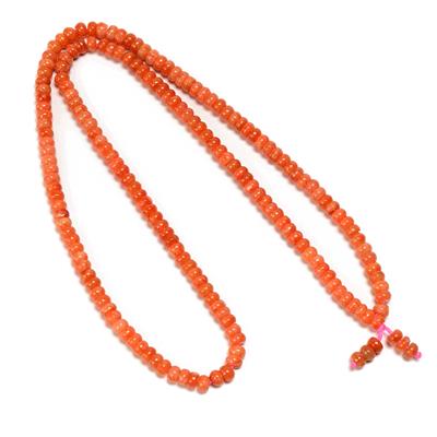 170cts Orange Jadeite Rondelle, Approx 3x5mm, 60cm Strand