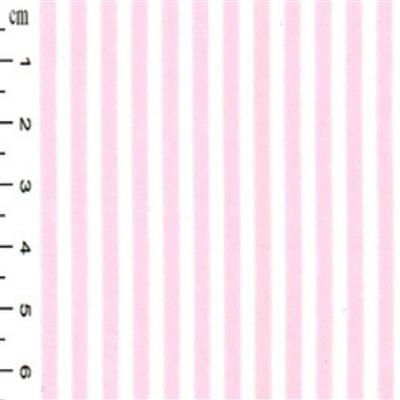 Pink Thin Stripes on White Fabric 0.5m