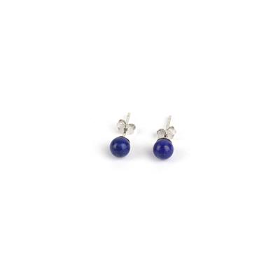 3cts Lapis Lazuli Earrings Approx. 5mm in Sterling Silver 