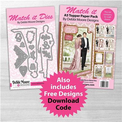 Art Deco Wedding Match It Die Set, cardmaking kit and Forever Code