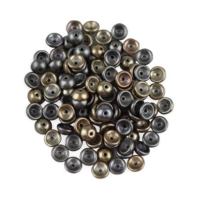 Czech Teacup Beads - Matte Metallic Leather, 4x2mm (100pcs)