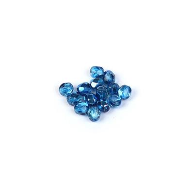 Czech Fire Polished Beads - Crystal Aqua Metallic Ice 4mm (15pk)
