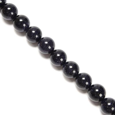Blue Goldstone Plain Rounds Approx 16mm, 38cm Strand