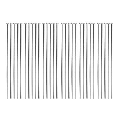 925 Sterling Silver Headpin, 40mm, 0.6mm, 30pcs