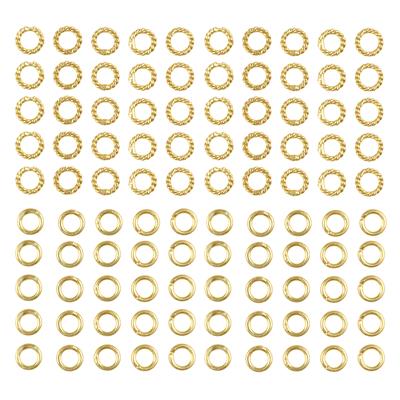 Gold Plated 925 Sterling Silver Closed Jump Ring Bundle, 50x Twisted ID 3mm, OD 5mm, 50x Plain ID 3mm, OD 5mm - 100pcs