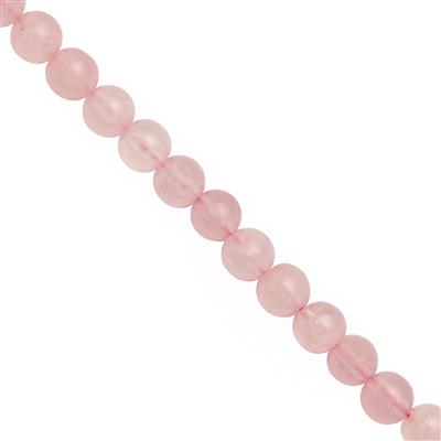 55cts Rose Quartz Smooth Round Approx 6mm, 20cm Strand