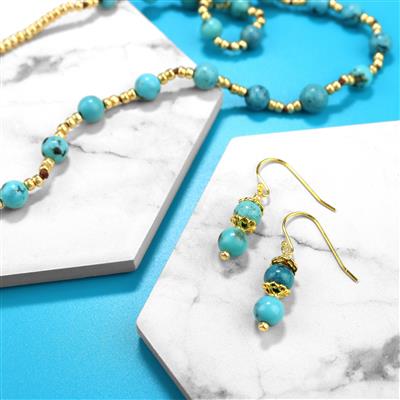 Gold Plated 925 Sterling Silver, Kingman Turquoise 6mm-8mm Project With Instructions By Yvonne Froehlich