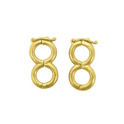 Gold Plated 925 Sterling Silver, Hinged Figure of 8, Approx 18x9mm, 2Pcs 