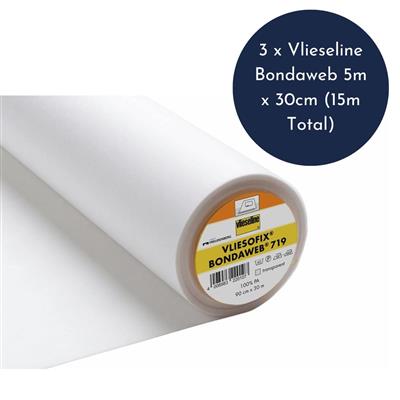 3 x Vlieseline Bondaweb 5m x 30cm (15m Total). Buy 3 save £10
