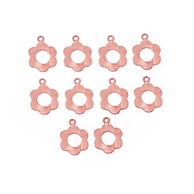Rose Gold Plated Base Metal Interlinking Flower Clasp Approx 21x26mm (10pcs/pk)