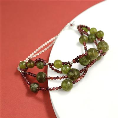 925 Sterling Silver, Vesuvianite Faceted Round Project With Instructions By Claire Macdonald ATGW 70.00cts