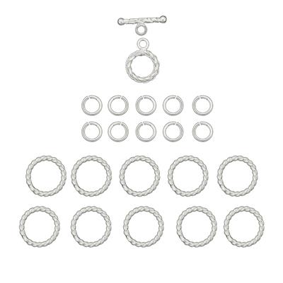 925 Sterling Silver Rope Chainmaille Kit (21pcs)
