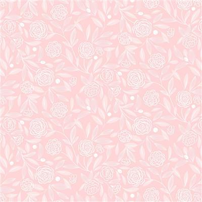 Lewis & Irene Cassandra Connolly Joys Of Spring Collection Camellias Charm Light Pink Fabric 0.5m