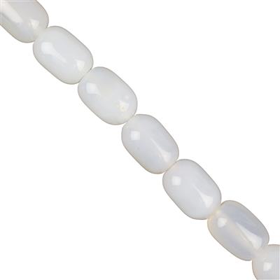 250cts Brazilian Branca Onyx Plain Barrel Beads Approx 10x14mm , 38cm Strand