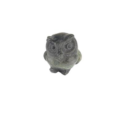 150cts Black Labradorite Fancy Carved Owl Approx 35x28mm, 1pcs 