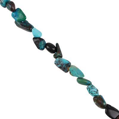 70cts Chrysocolla Small Nuggets Approx 5x7~6x9mm, 38cm strand