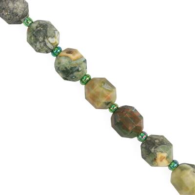 160cts Rhyolite Fancy Faceted Beads Approx 10x9mm, 38cm