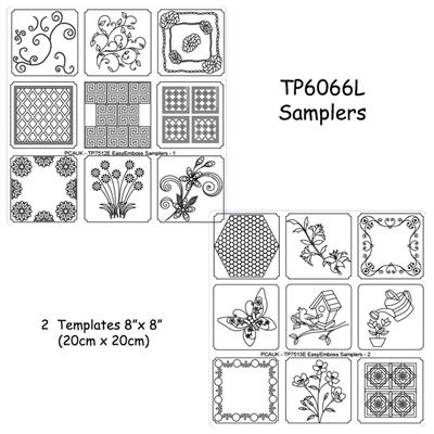 ParchCraft Australia (UK) - Samplers - Template Set, 2 Large Templates each with 9 different designs 