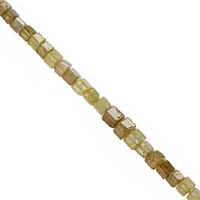 1.80cts Diamond Faceted Cube Approx 1 to 2mm, 4cm Strand