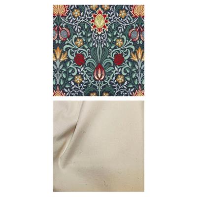 William Morris Persian Fabric And Natural Seeded Cotton Fabric Bundle (1m)