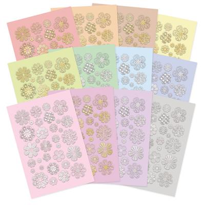 Hunkydory A4 Sticker Sheets Stickables Foiled Letter Coins Essential colours| 12 Sheets