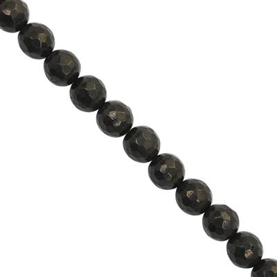 43cts Black Jet Faceted Round Approx 8mm 20cm Strand