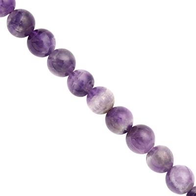 100cts Chevron Amethyst Smooth Round Approx 7 to 8 mm, 24cm Strand 