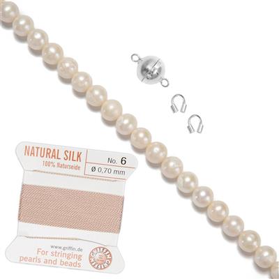 925 Sterling Silver White Freshwater Cultured Pearl Project With Instructions By Suzie Menham