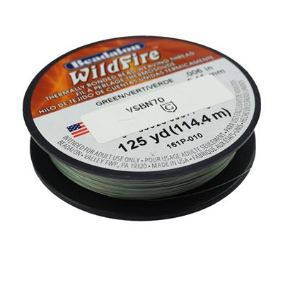 Green Wildfire Bead Weaving Thread, .006inch, 0.15mm, 125 yards
