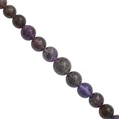 55cts Purple Sandstone Smooth Round Approx 4 to 8mm 18cm Strands 