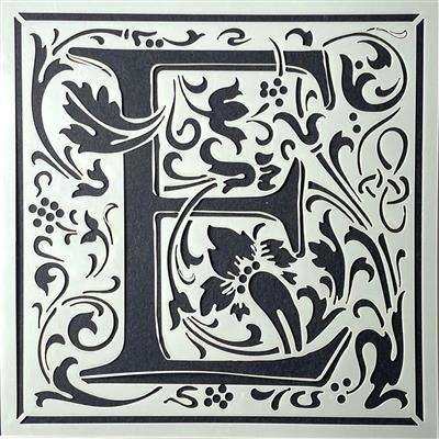 Stencil Up  Cloister Letter - E- William Morris inspired