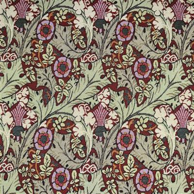 Charles Voysey Tudor Rose Wine Deluxe Tapestry Fabric 0.5m