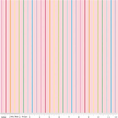 Riley Blake Sunshine Boulevard Pink Stripe Fabric 0.5m