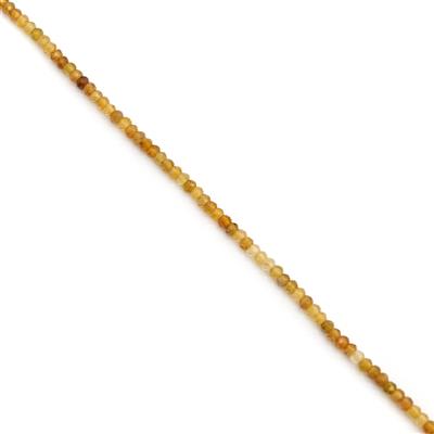 18cts Yellow Tourmaline Faceted Rondelles Approx 2x3mm, 38cm Strand