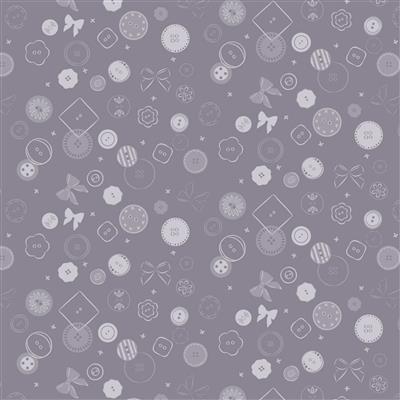 Lewis & Irene Presents Cassandra Connolly Memory Made Collection Button Jumble Slate Fabric 0.5m