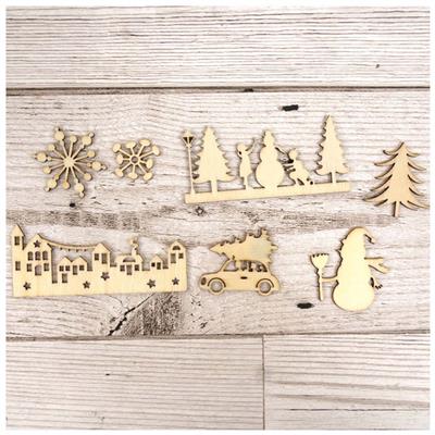 Laser Cut Shapes - Snowy Town Contains 7 x different laser cut shapes x5 of each - 35 shapes in total! 