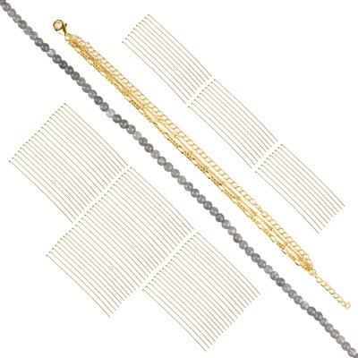 Labradorite & Gold Plated Sterling Silver Bracelet Kit