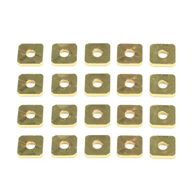 Gold Plated Base Metal Rounded Flat Squares, Approx 6x1mm (20pk)
