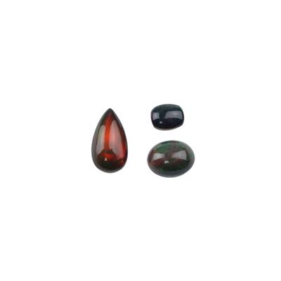 8cts Ethiopian Black Opal Multi-shape Cabochons With Downloadable Instructions By Alison Tarry