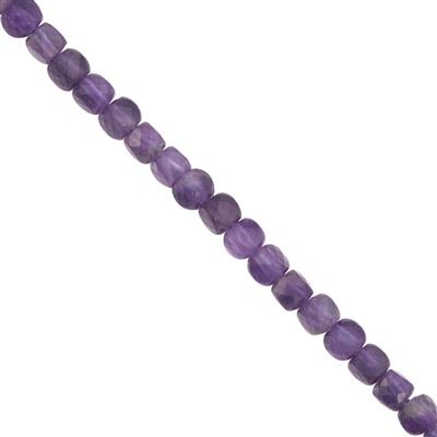 60cts Amethyst Faceted Cube Approx 4mm, 38cm Strand