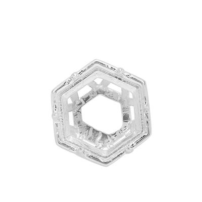  925 Sterling Silver Mount Collet  (To Fit 9mm Senary Cut Gemstone)